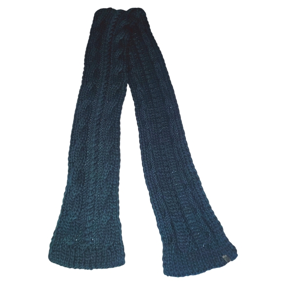 THE NORTH FACE Dark Teal Alpaca Blend Chunky Cable Knit Sweater Scarf Unisex - Picture 5 of 7